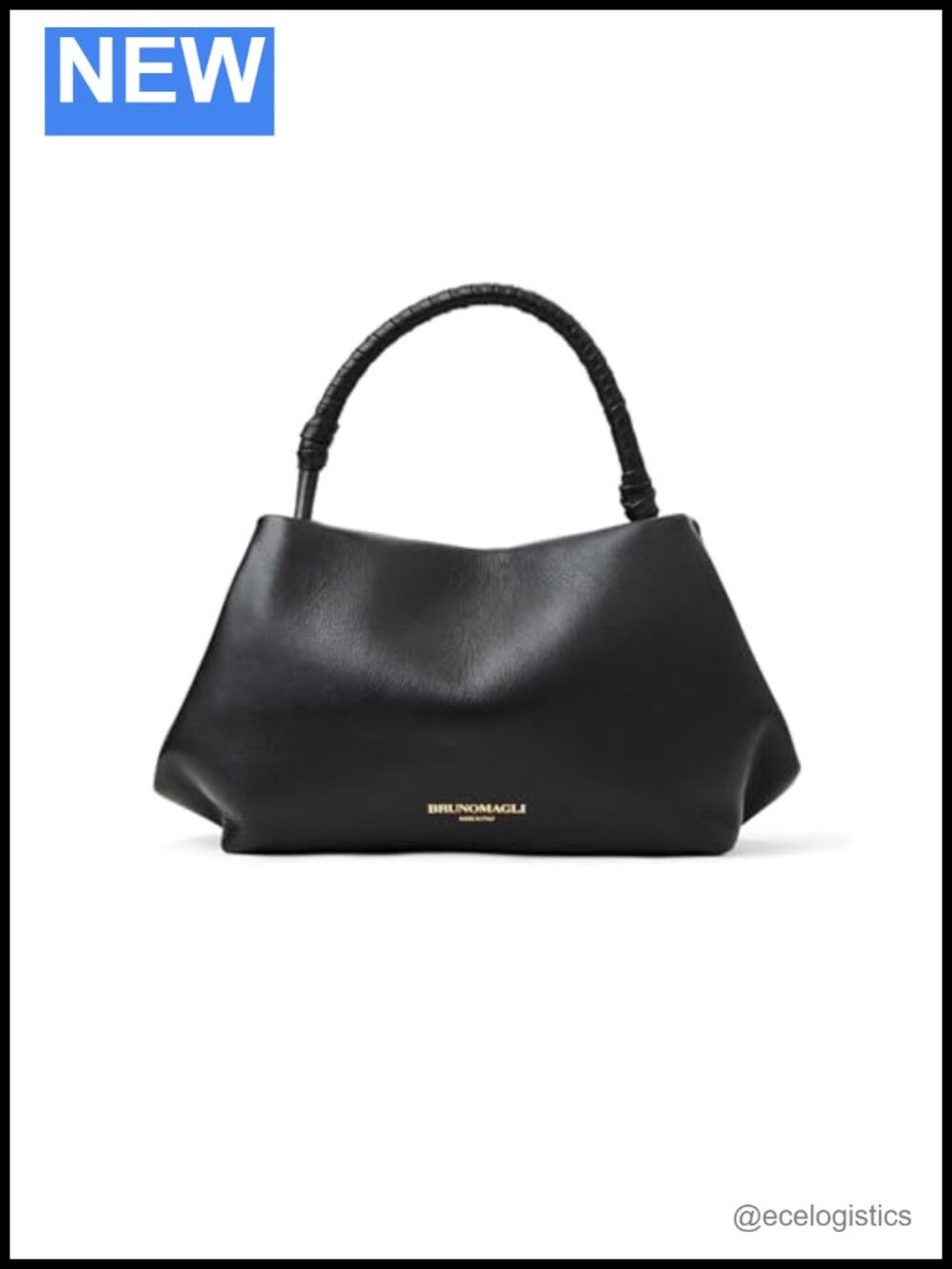 Italian Leather Shoulder Bag with Magnetic Closure and Slip Pockets